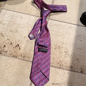 Stonehouse Made in Italy Purple and Blue Patterned Silk Tie